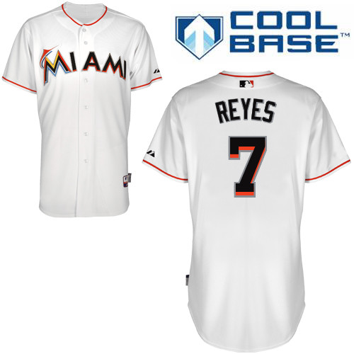 Classic Design Miami Marlins 2012 #7 Jose Reyes White Baseball MLB Jersey